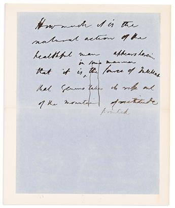 EMERSON, RALPH WALDO. Autograph Manuscript, unsigned, 10 lines,